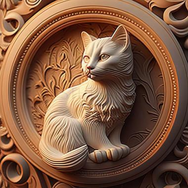 3D model Foreign White cat (STL)